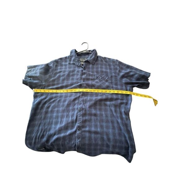 Fox Racing Mens Blue Black Short Sleeve Woven Soft Twill Button-Up Shirt Size XL - Picture 4 of 9